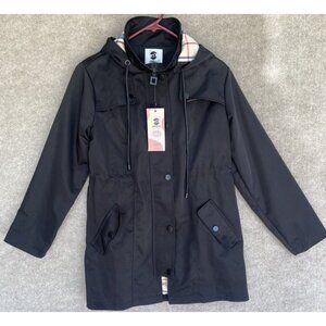 SaphiRose Women's Long Hooded Rain Jacket Outdoor Raincoat Windbreaker Sz S NEW